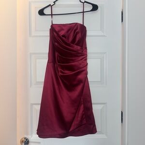 NWT White House Black Market PINK Silk Strapless Dress